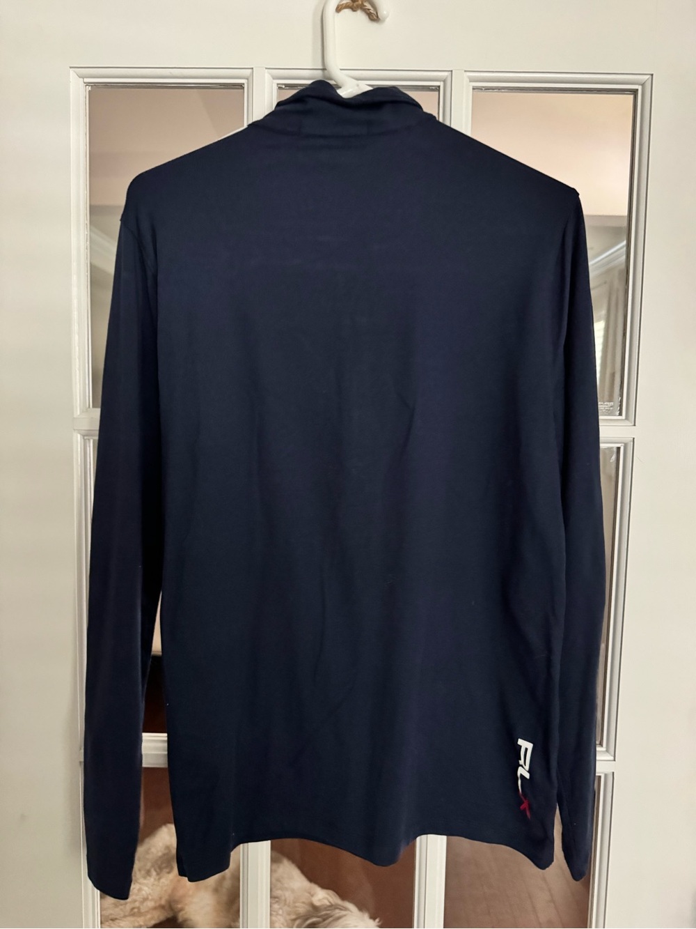 RLX Ralph Lauren Navy Blue Half-Zip Pullover with White Stripe - Picture 4 of 5